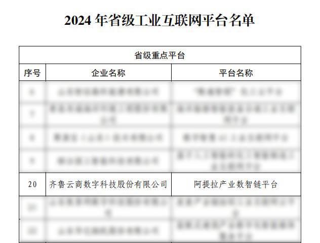 九游娱乐平台：齐鲁云商：成功入选2024年省级工业互联网平台(图2)