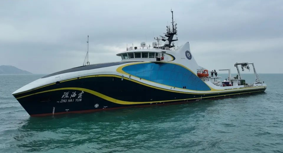 九游娱乐网站：中国船舶集团建造的全球首艘智能型无人系统科考母船“珠海云”正式交付使用(图1)